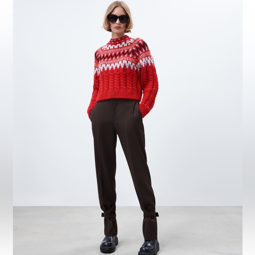 Zara Cable Knit Jaquard Sweater